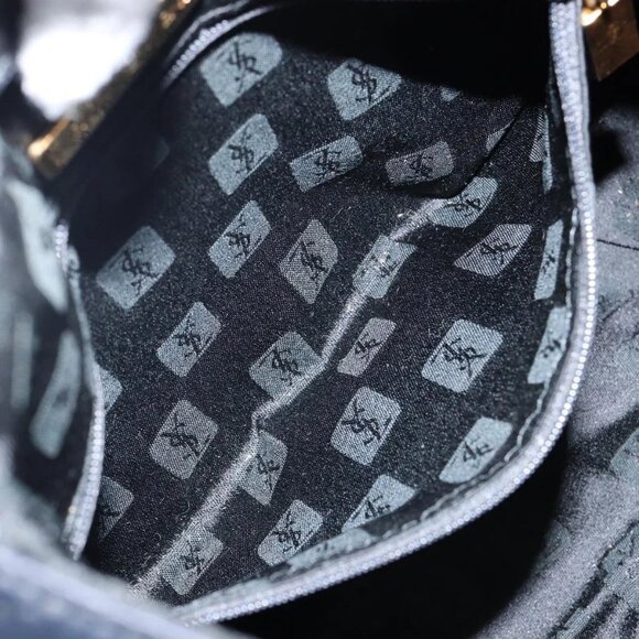 SAINT LAURENT Shoulder Bag Nylon Black Gold Auth yk19451 - Picture 13 of 16